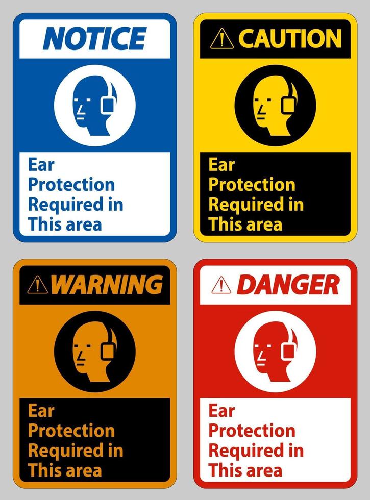 Ear Protection Required In This Area Symbol Sign vector