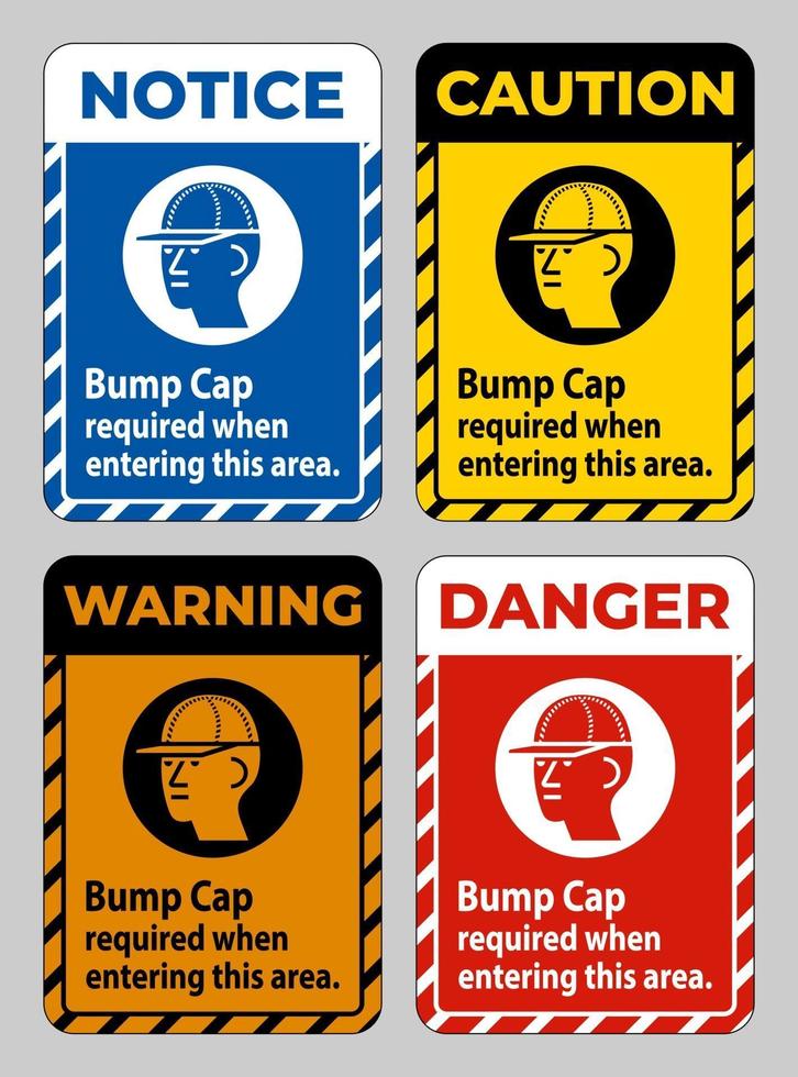 Bump Cap Required When Entering This Area vector