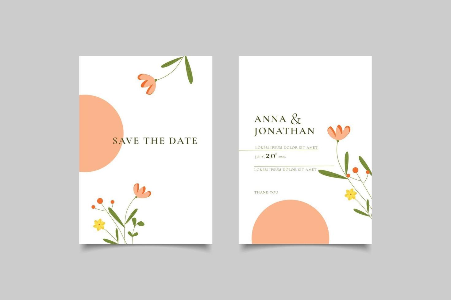 template wedding invitation vector