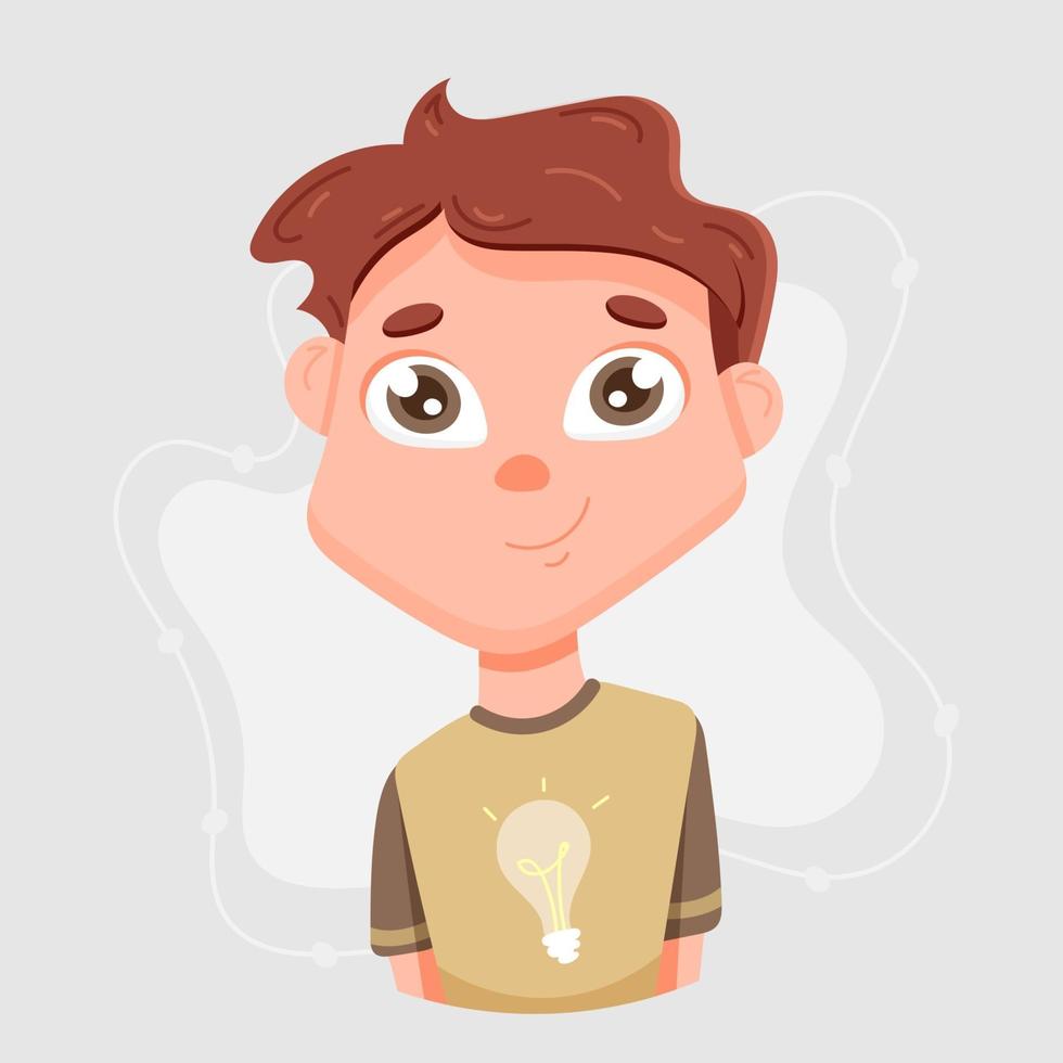 Portrait of a guy in a tshirt looking up vector