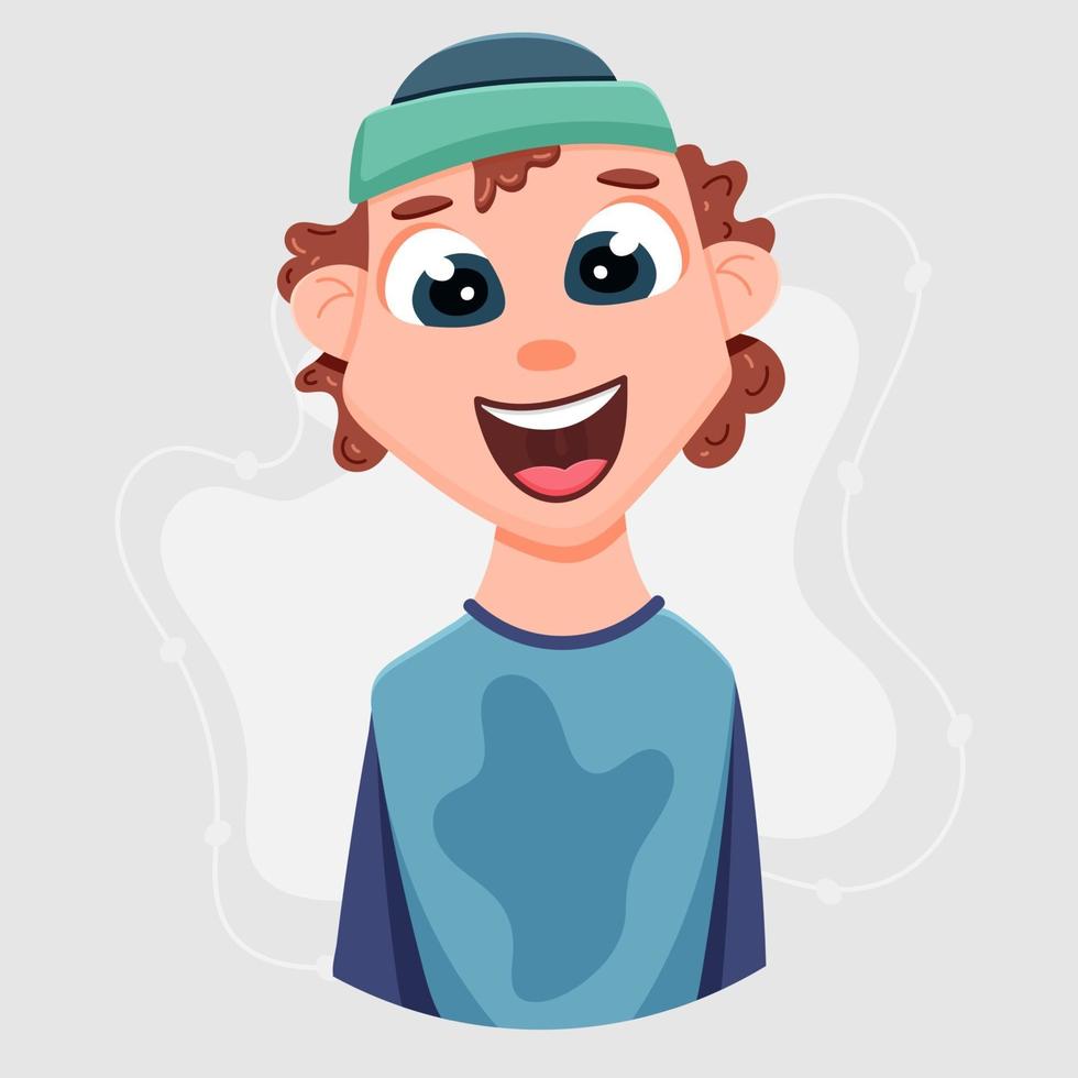 Portrait of a modern teenager in a hat vector