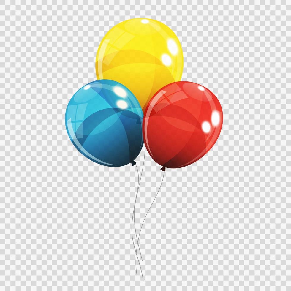Grupo de globos de helio brillante de color aislado vector