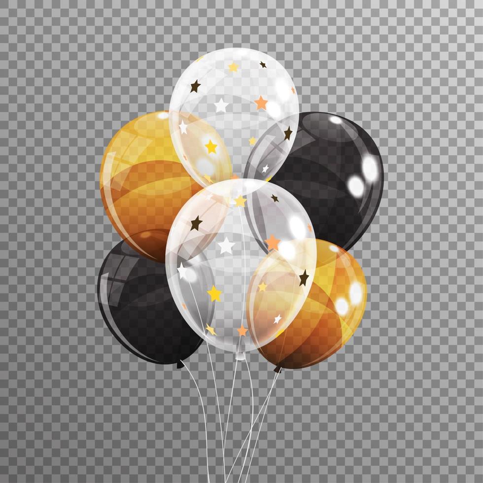 Group of Colour Glossy Helium Balloons Isolated vector