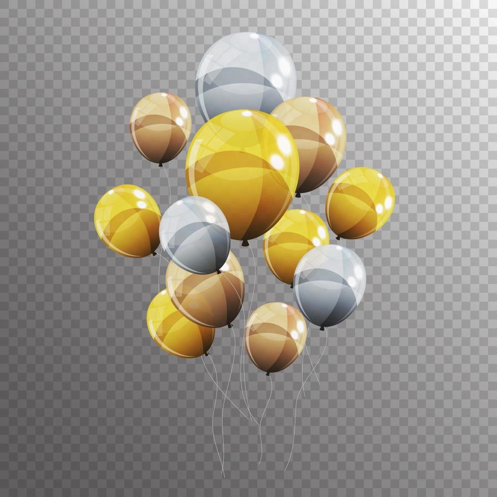 Grupo de globos de helio brillante de color aislado vector