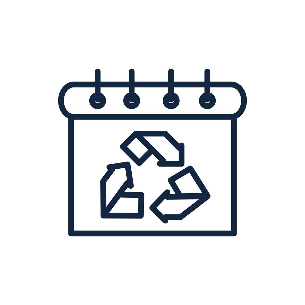 calendar recycle ecology environment icon linear vector