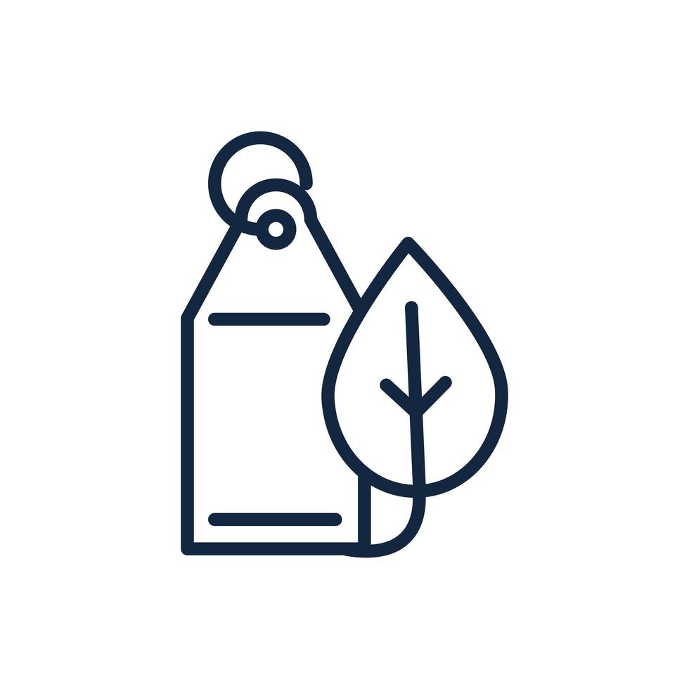 tag price leaf ecology environment icon linear vector