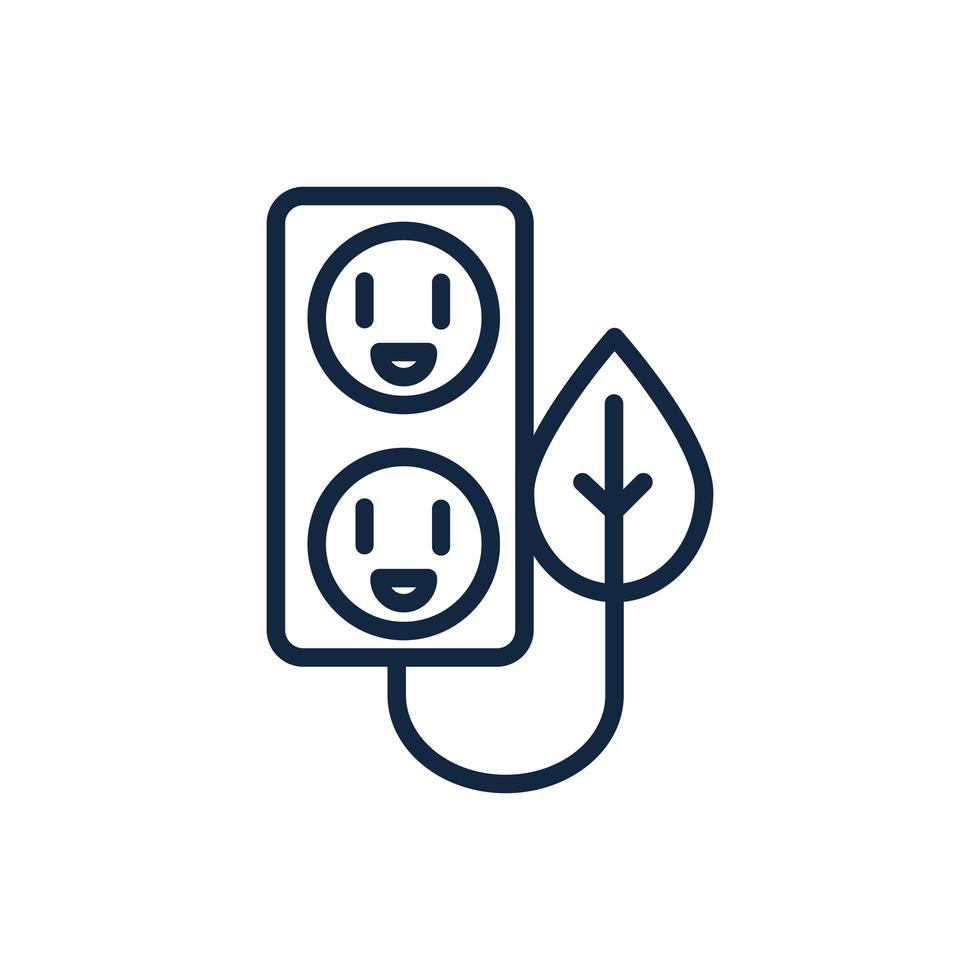 electrical outlet leaf ecology environment icon linear vector