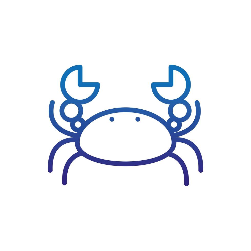 crab crustacean animal marine life thick line blue vector