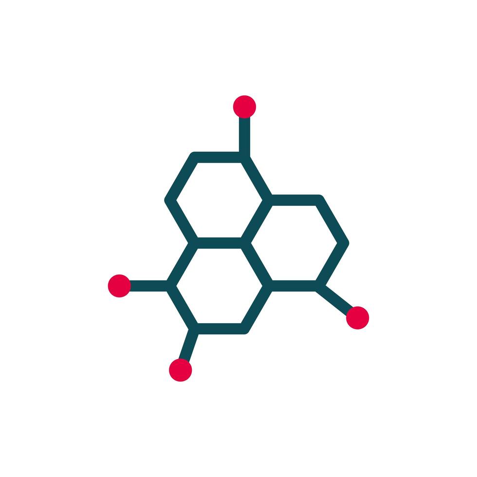 átomo, molécula, química, educación, escuela, icono, diseño vector