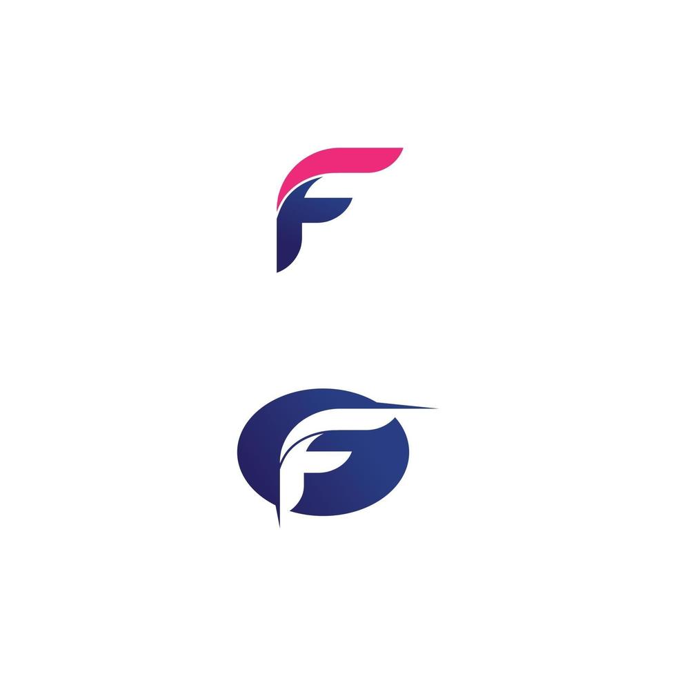 F carta logo y símbolos plantilla vector iconos