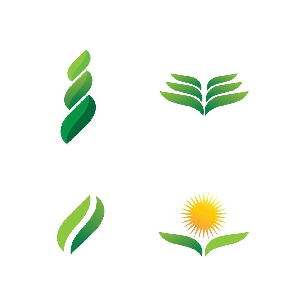 Tree leaf vector design eco friendly concept logo