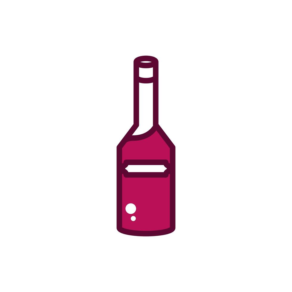 botella de vino licor celebración bebida bebida icono línea y lleno vector