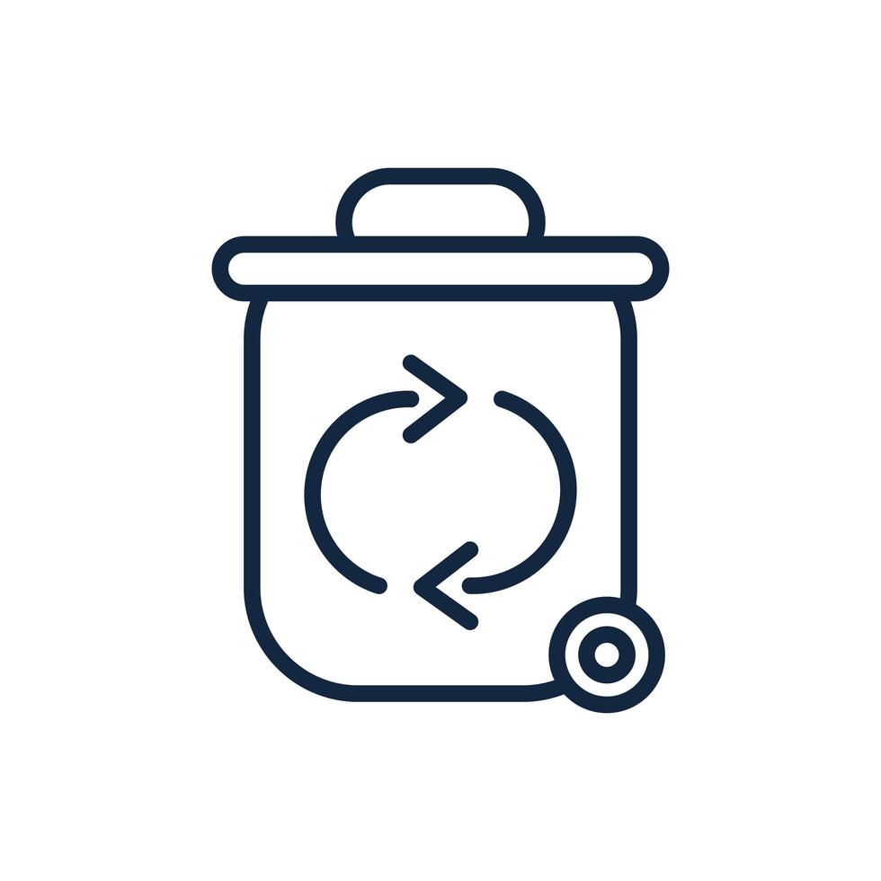 waste bin recycle ecology environment icon linear vector