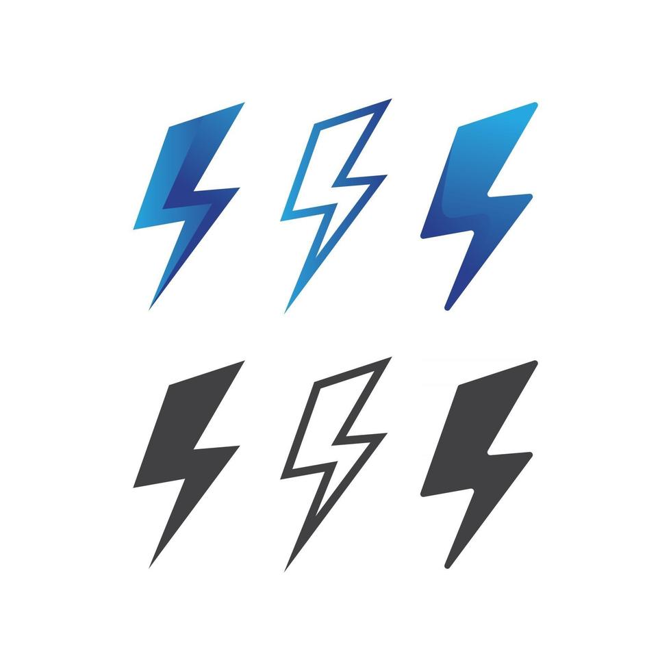 electric Vector lightning icon logo and symbols