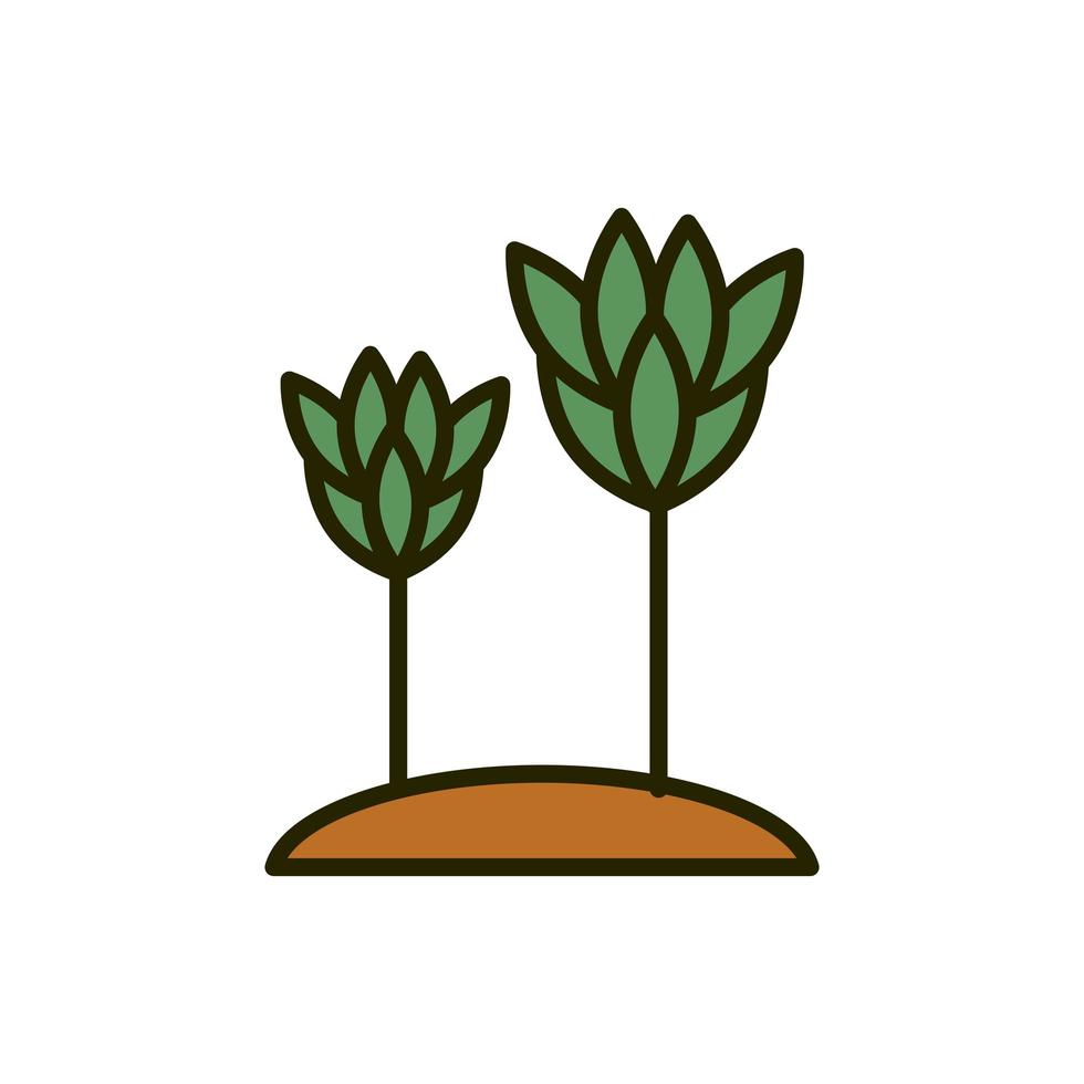 plantas suelo medio ambiente naturaleza dibujo vector