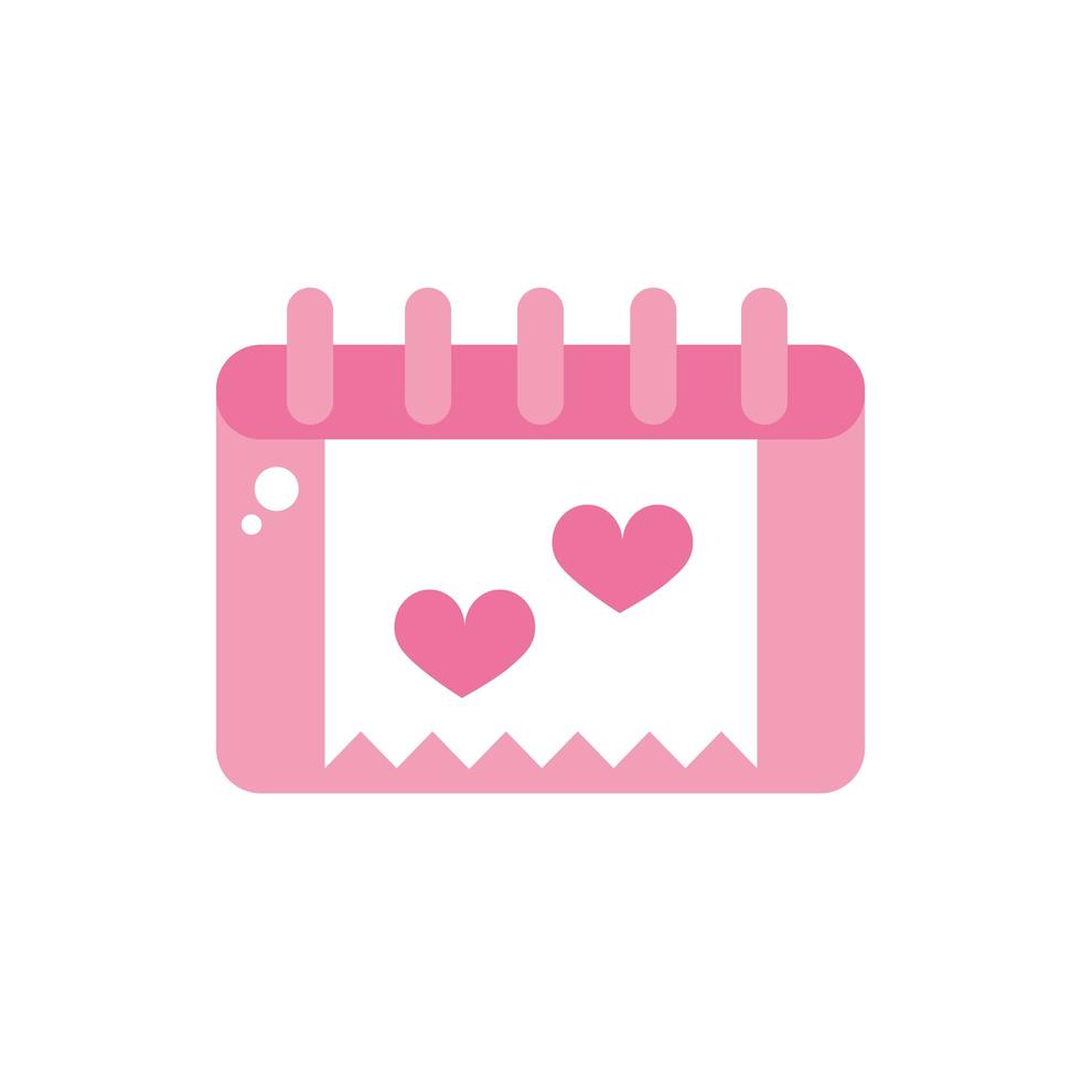 happy valentines day calendar reminder date hearts pink design vector