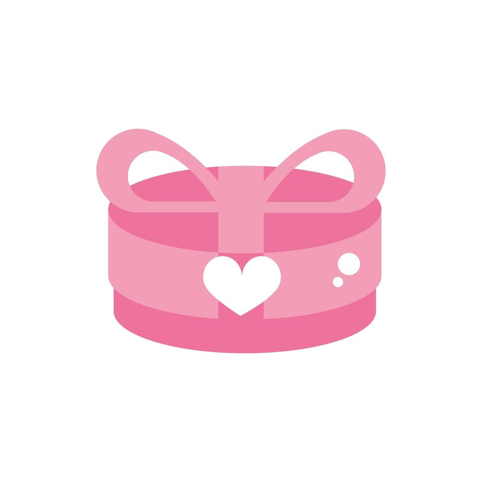 happy valentines day round gift box heart decoration pink design vector
