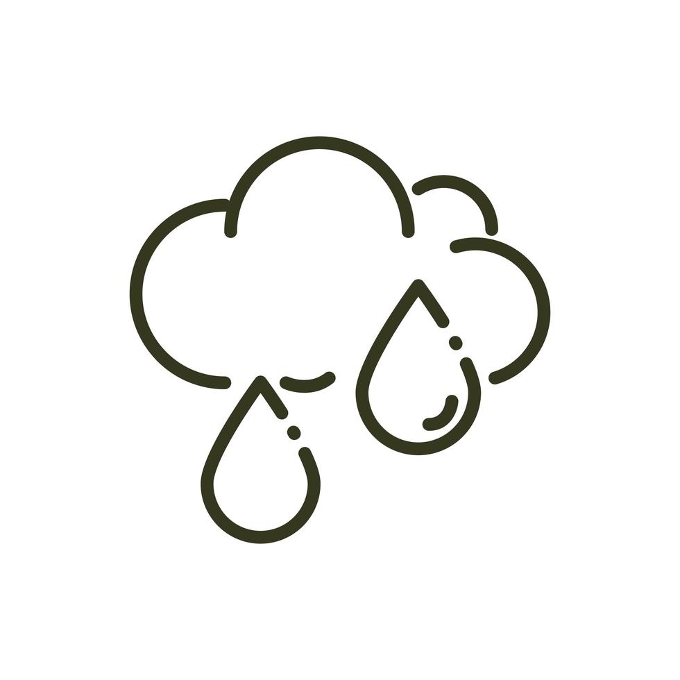 rain drops clud weather nature line design vector