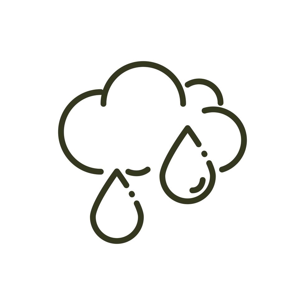 gotas de lluvia clud clima naturaleza diseño de línea vector