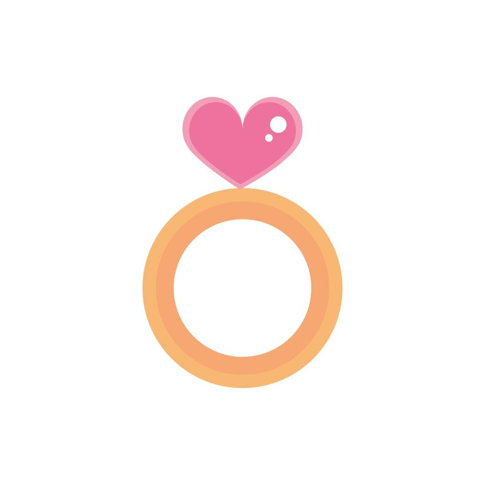 happy valentines day cute ring jewelry heart pink design vector