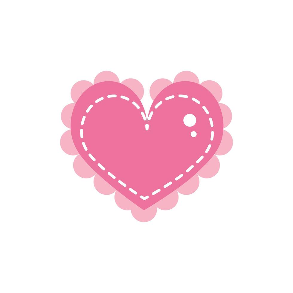 happy valentines day heart love sticker decoration pink design vector