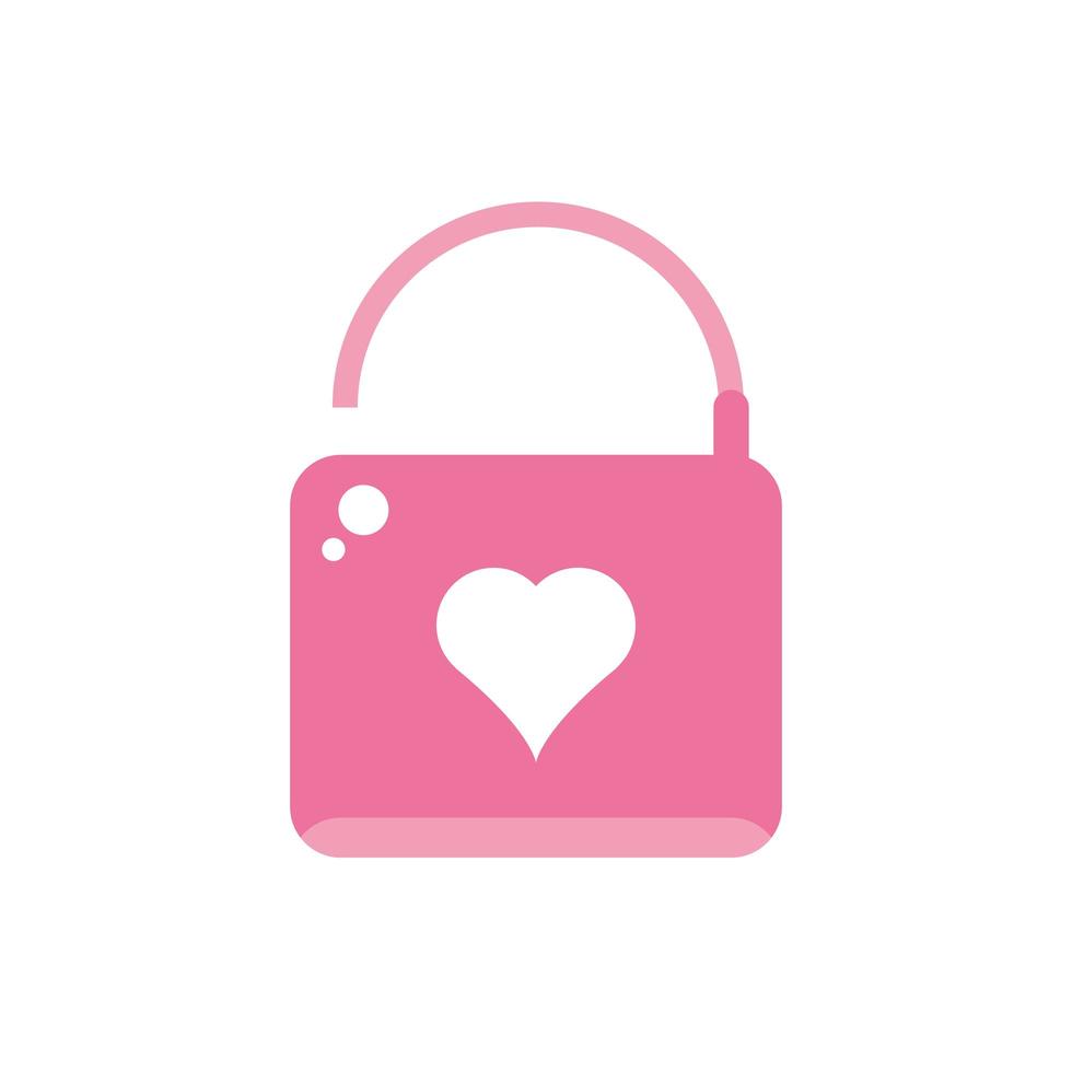 happy valentines day open padlock heart love romance pink design vector