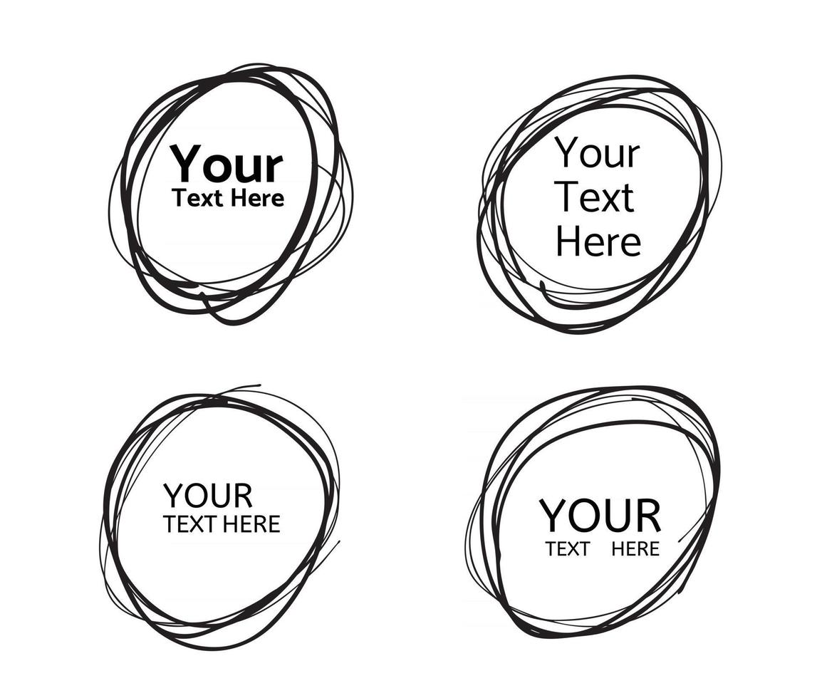 Hand drawn circle line vector