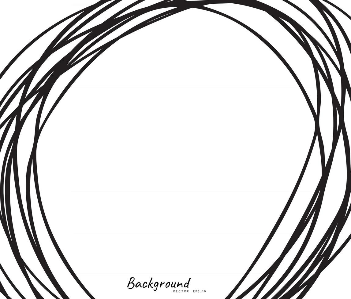 Hand drawn circle line sketch vector