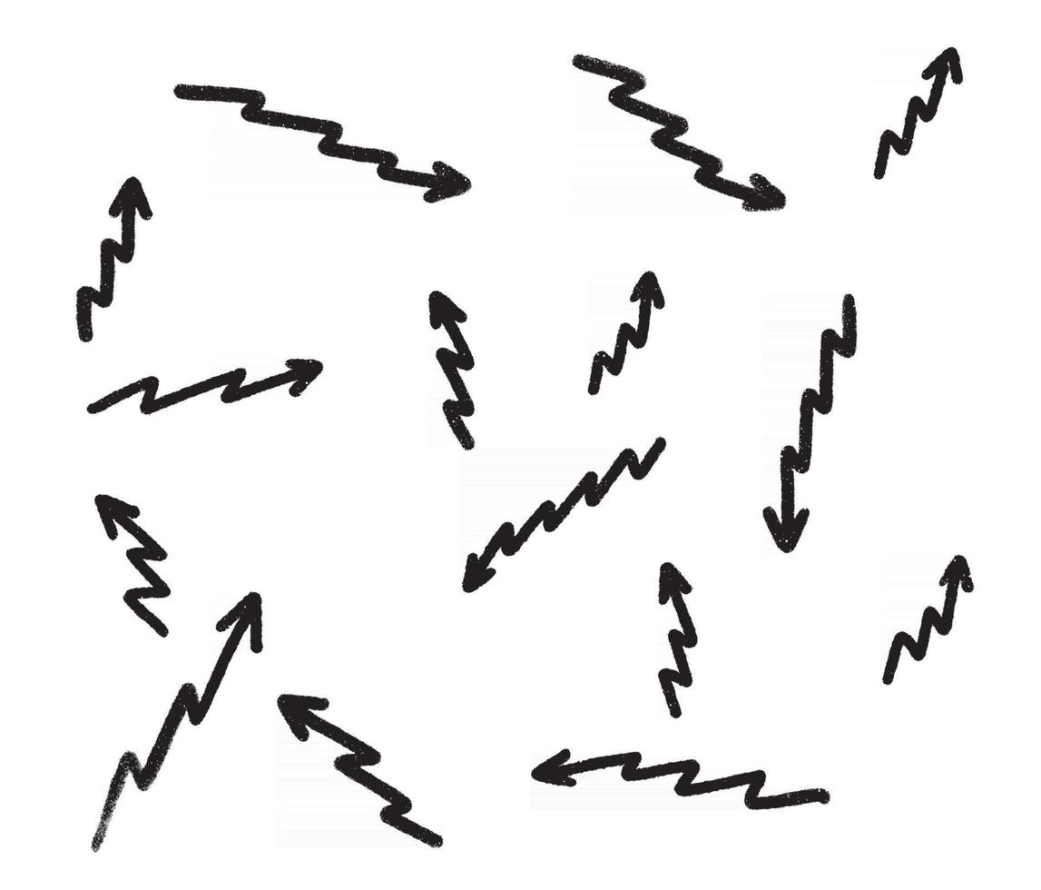 Hand drawn arrow set vector