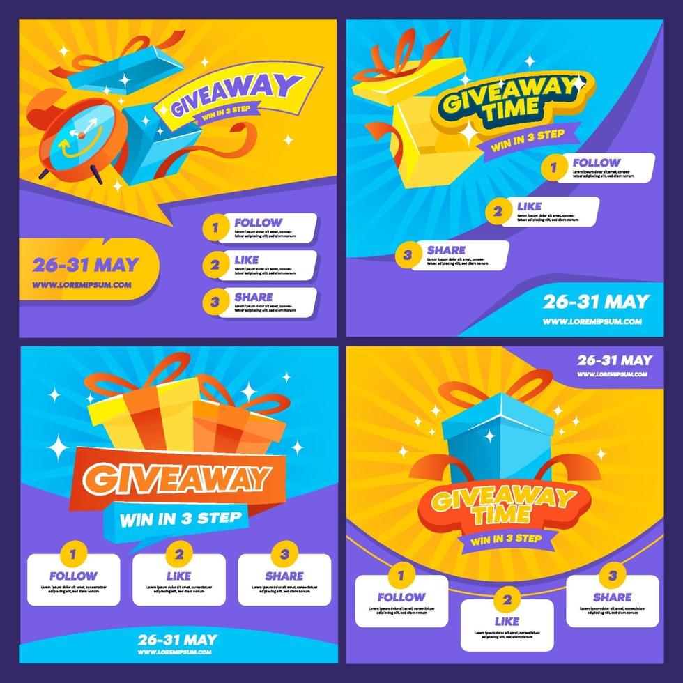 Pop Up Giveaway Advertisement Cards vector