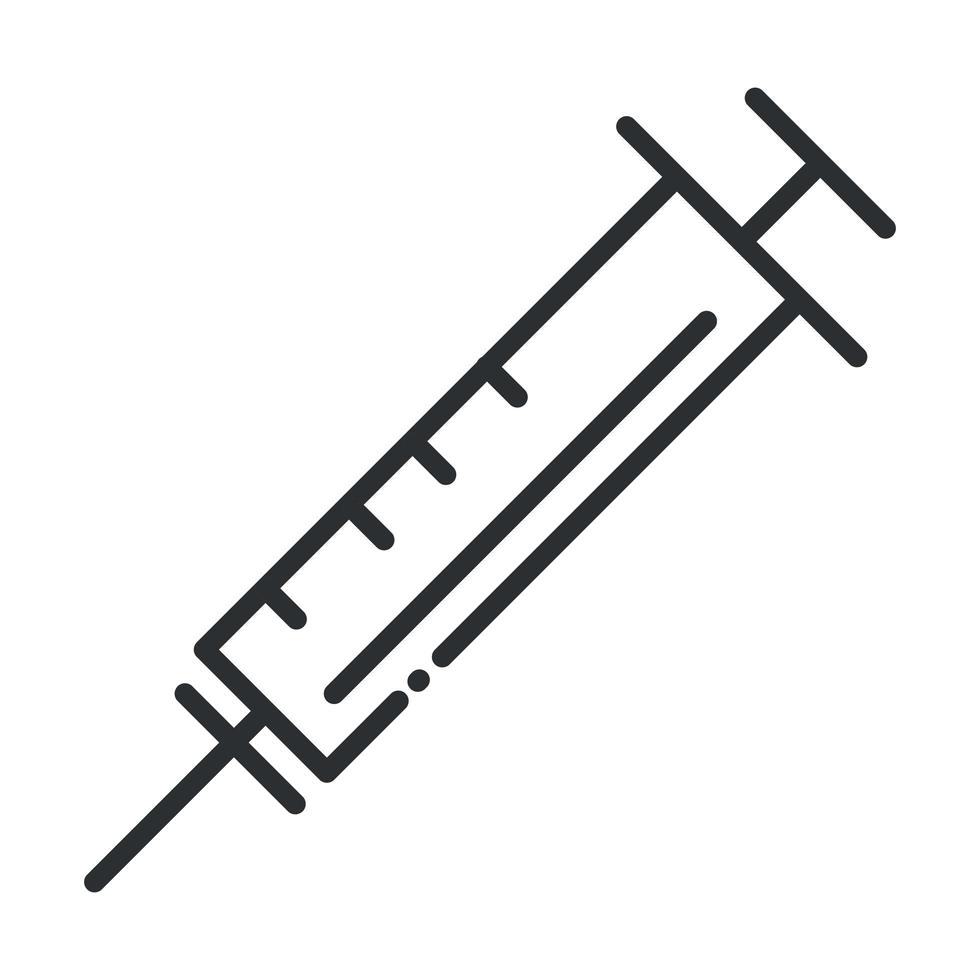 salud en línea jeringa vacuna medicina covid 19 icono de línea pandémica vector