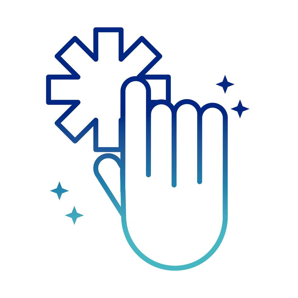 online health hand click medical symbol covid 19 pandemic gradient line icon vector