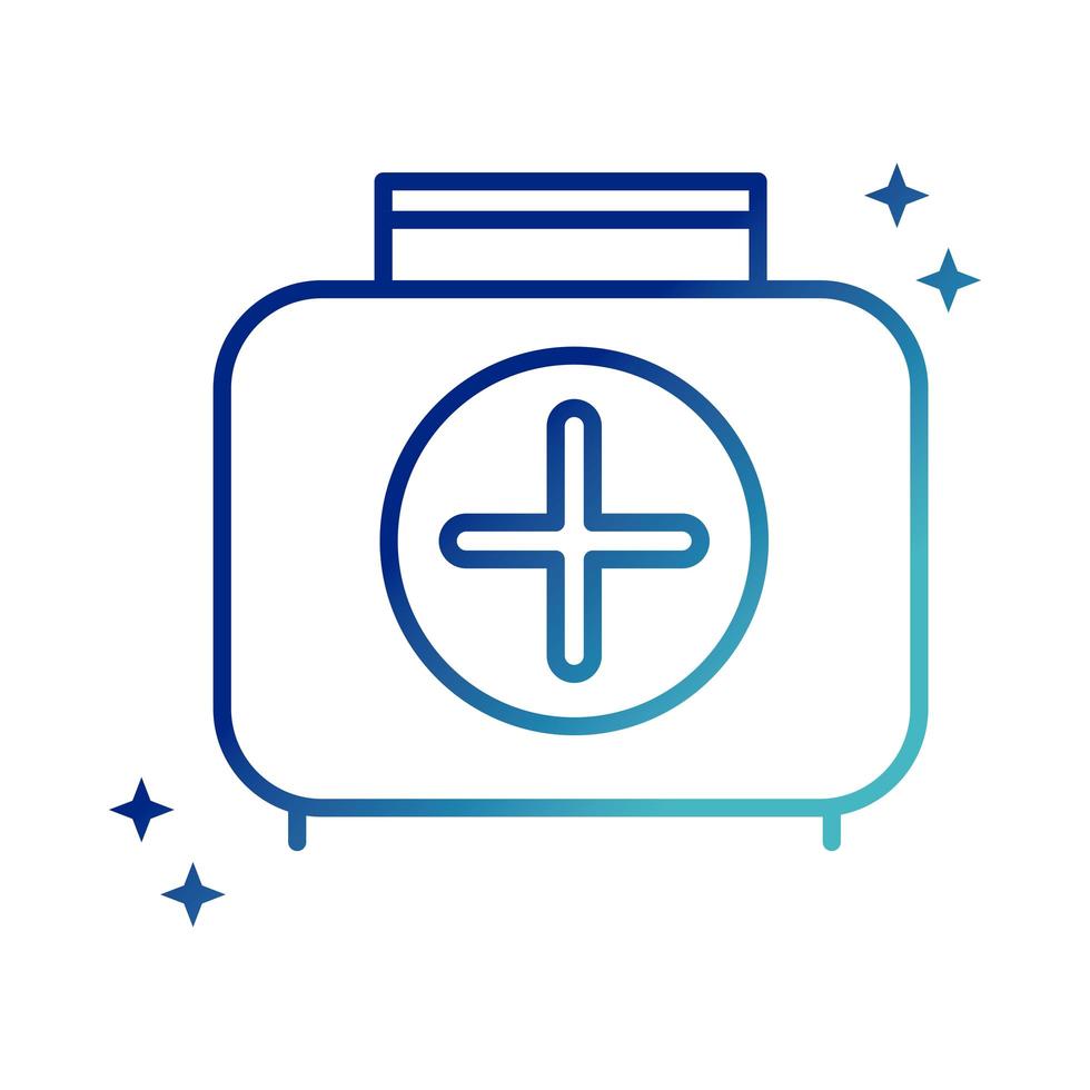 online health kit first aid medical service covid 19 pandemic gradient line icon vector