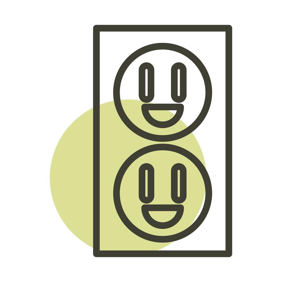 electric outlet alternative sustainable energy line style icon vector
