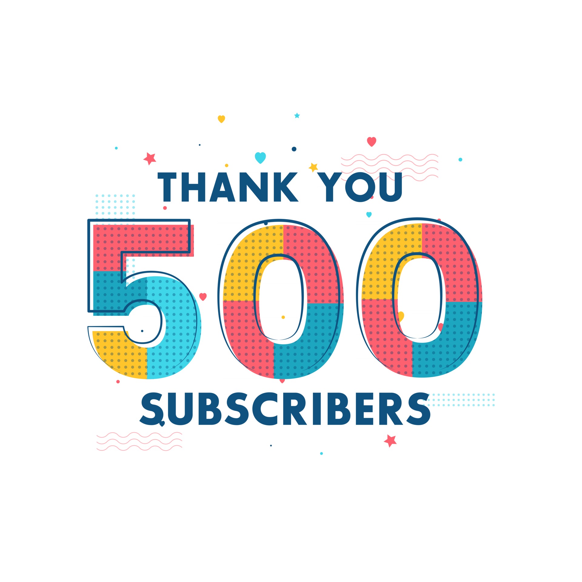 Thank You 500 Subscribers Celebration Greeting Card For Social Networks 2522470 Vector Art At Vecteezy