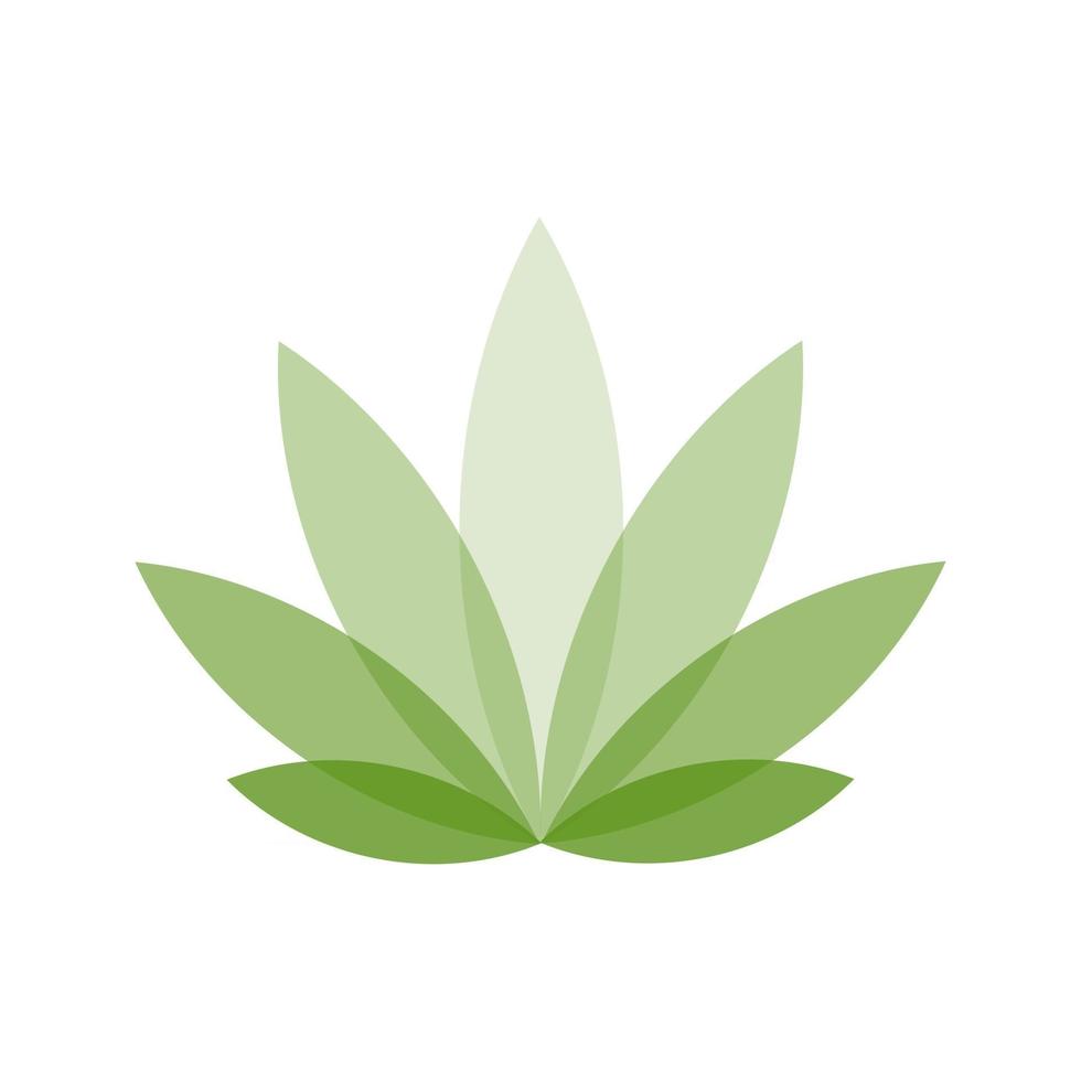 Simple icon of Cannabis Leaf Silhouette Indica marijuana vector