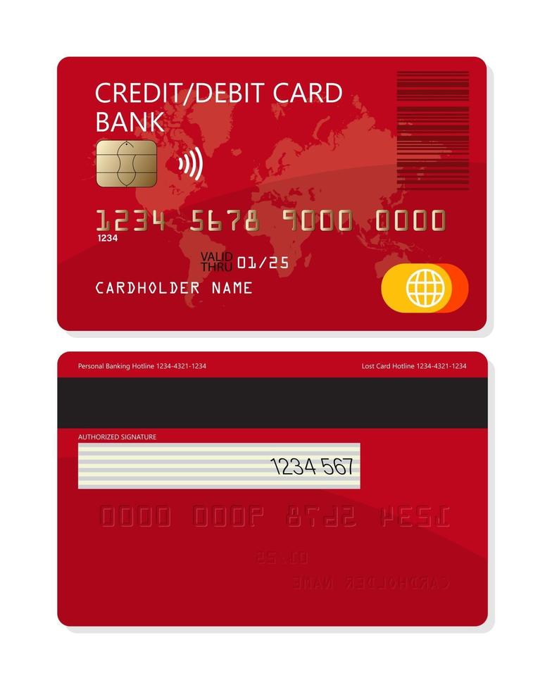 Credit or debit plastic bank card  for apps and websites vector