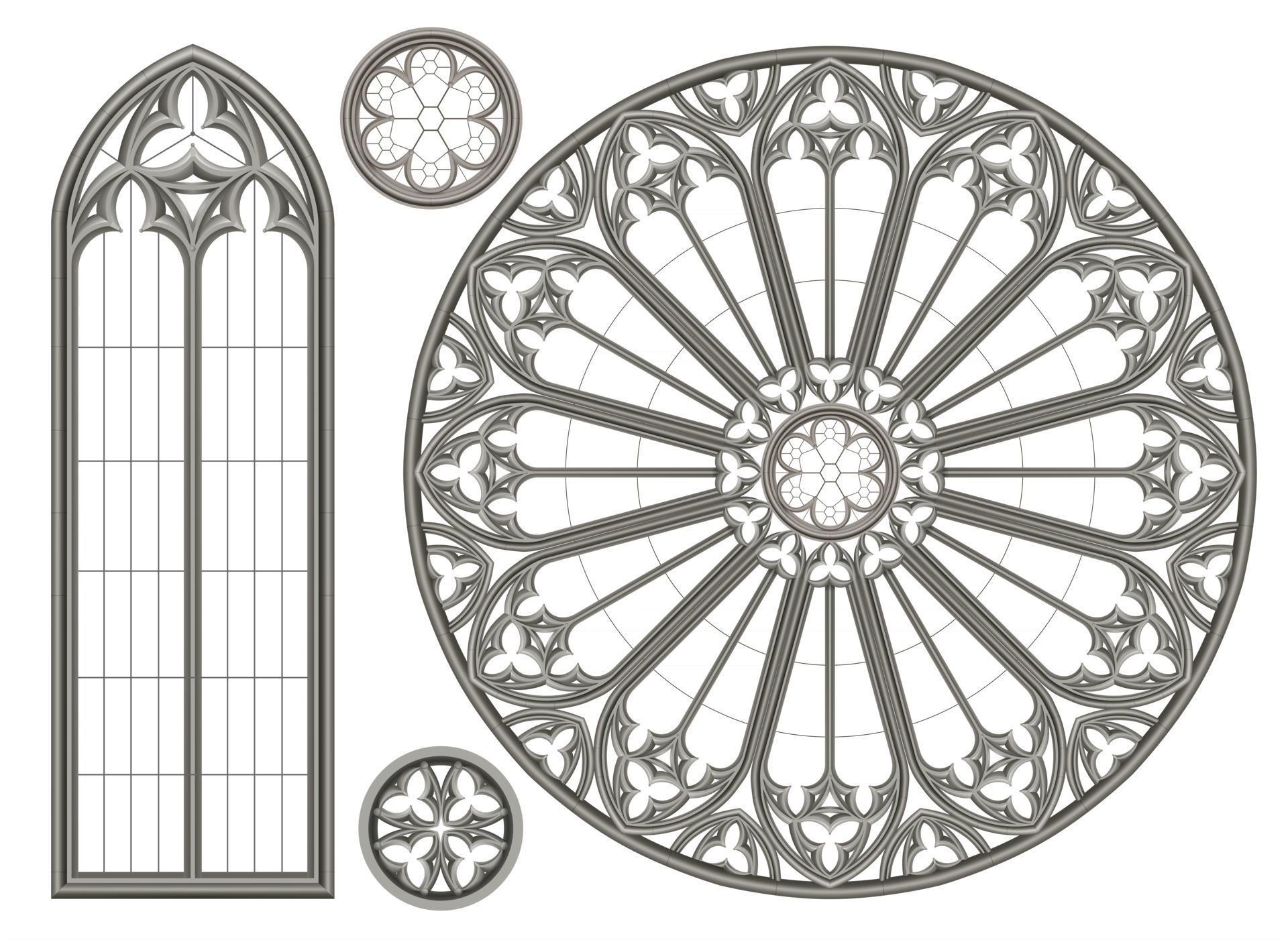 Gothic medieval stained glass window 2522775 Vector Art at Vecteezy