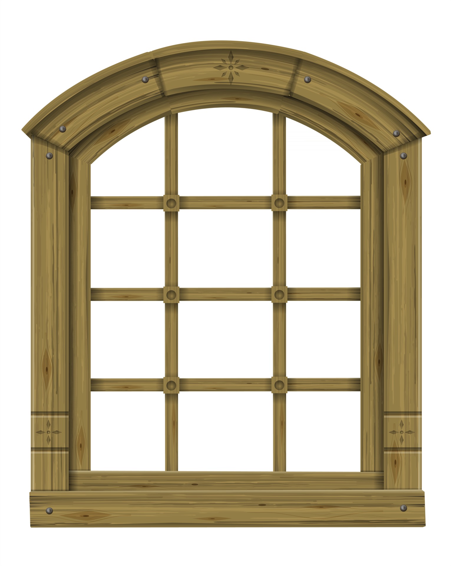 Download Classic arched window of wood for free.