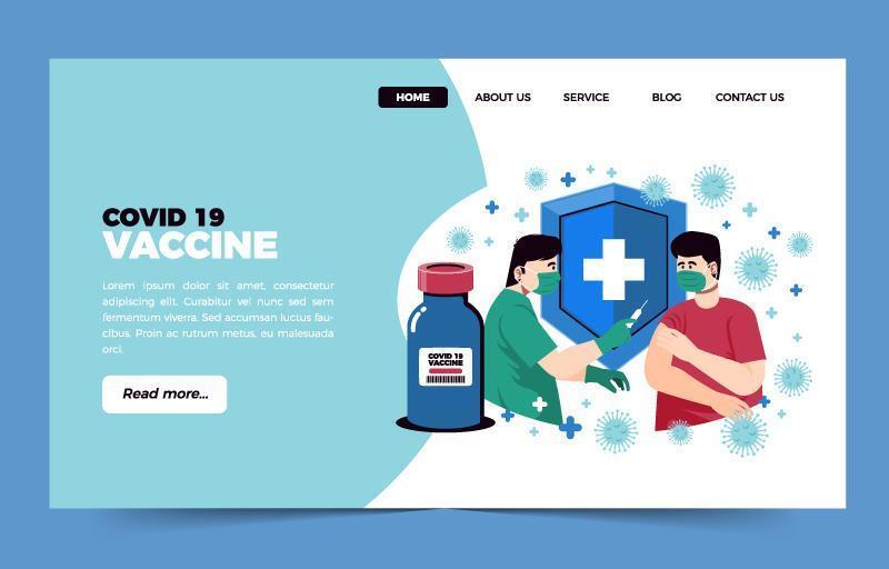 Doctor Give Covid 19 Vaccine Landing Page Template vector