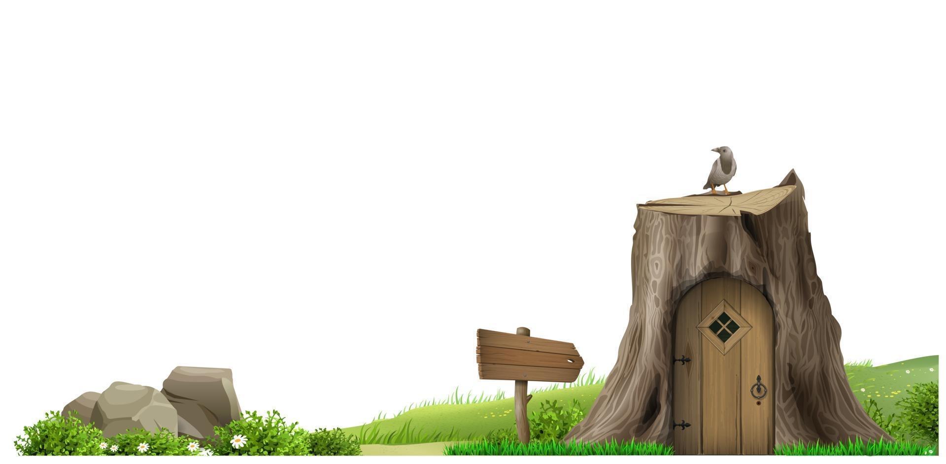 Fantastic fantastic landscape with a tree house vector