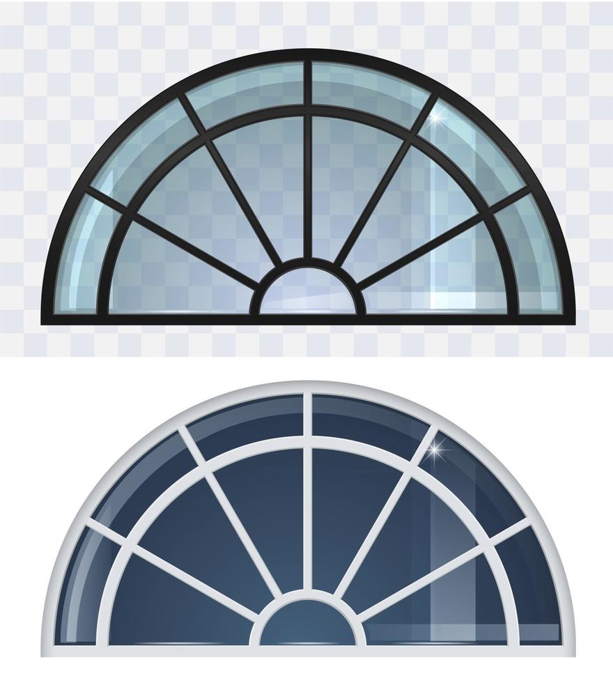 Classic arched window set vector