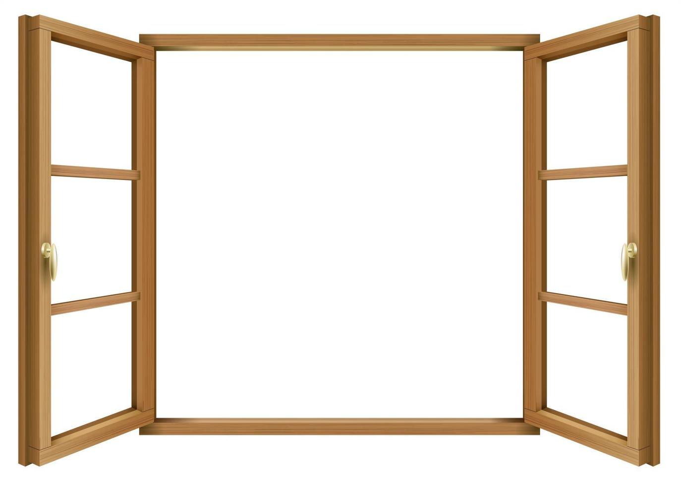 ventana abierta de madera clásica vector