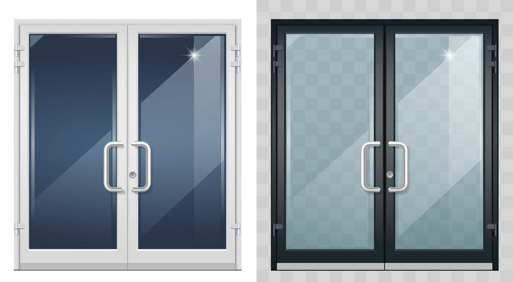 modern retail entrance doors set vector