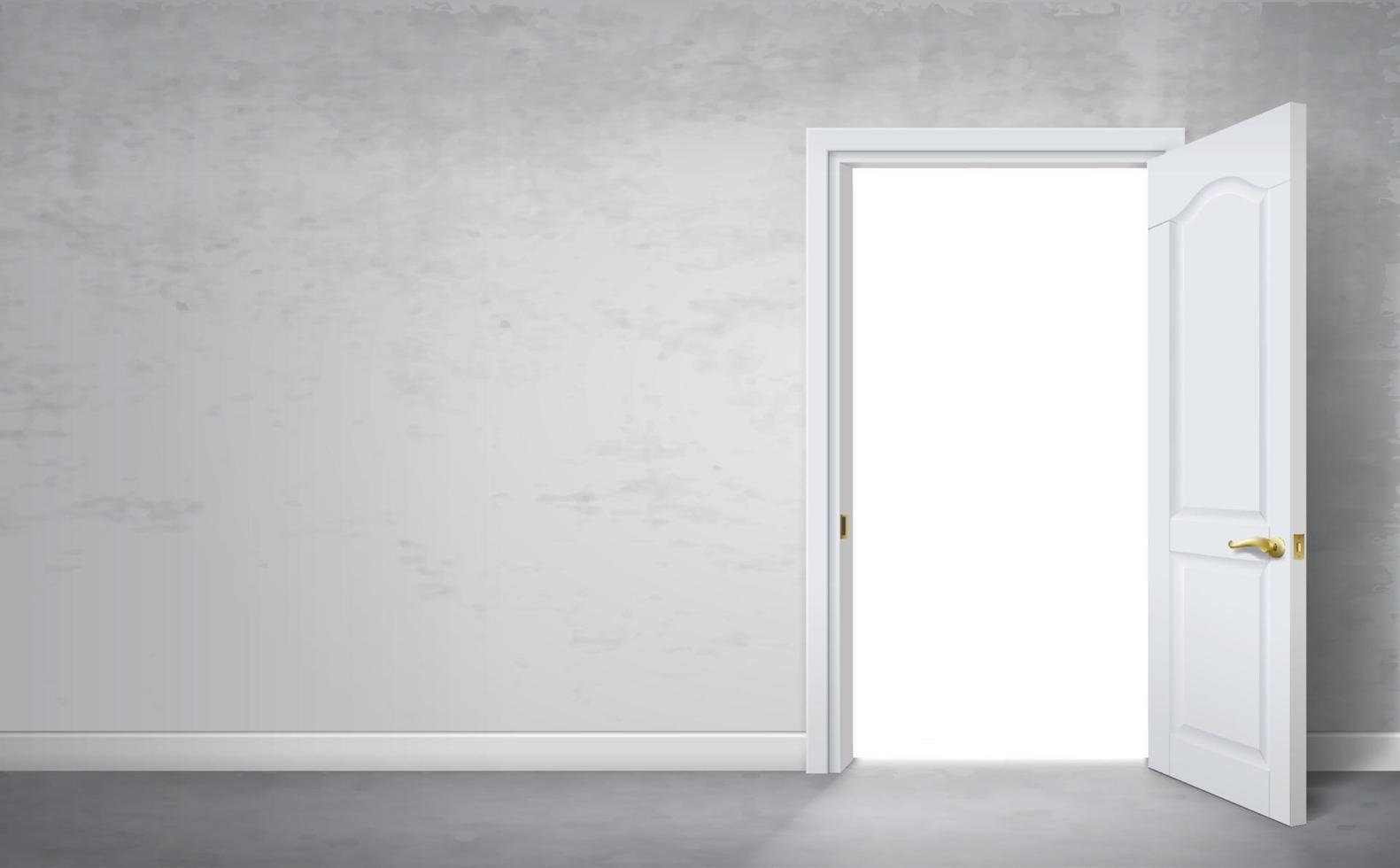 Open door to empty room vector