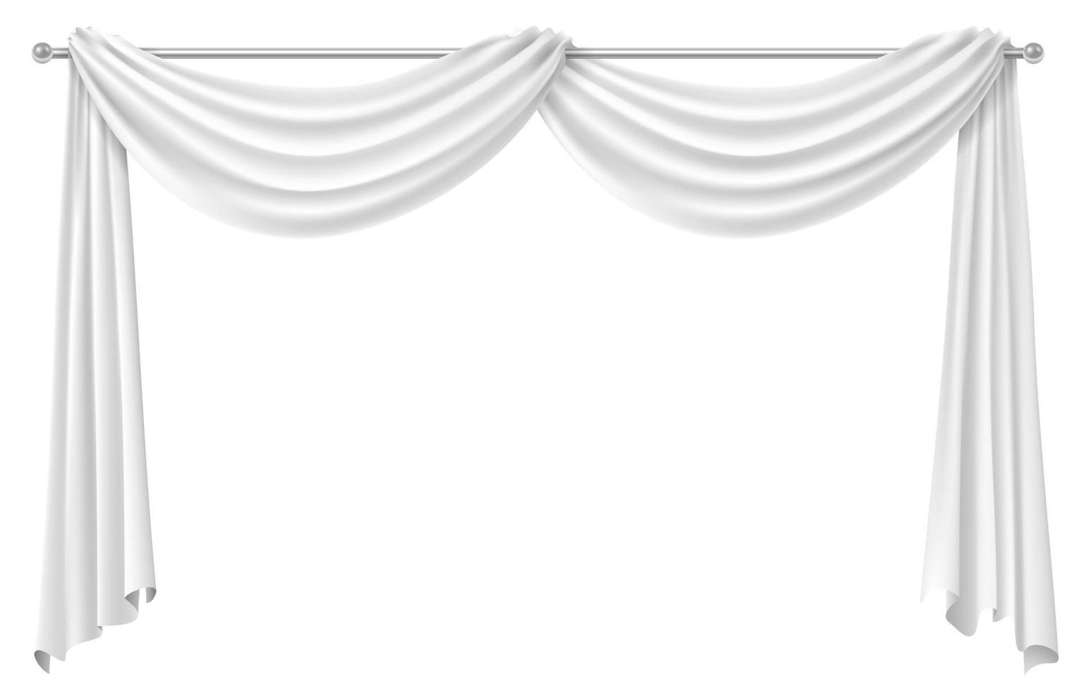 Curtain drapery on white vector