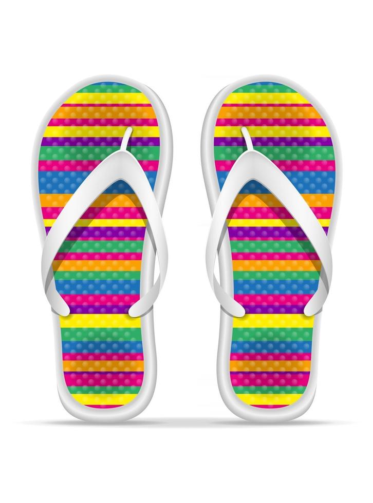 Ilustración de vector stock zapatillas de playa aislado sobre fondo blanco