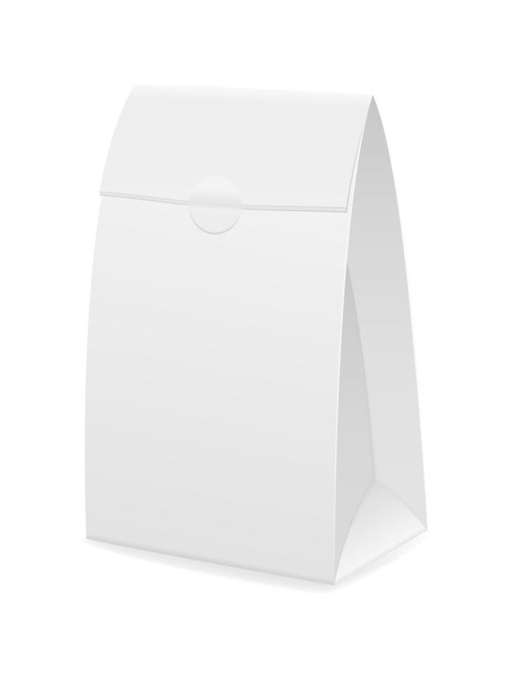 Ilustración de vector de stock de embalaje de papel blanco aislado sobre fondo blanco