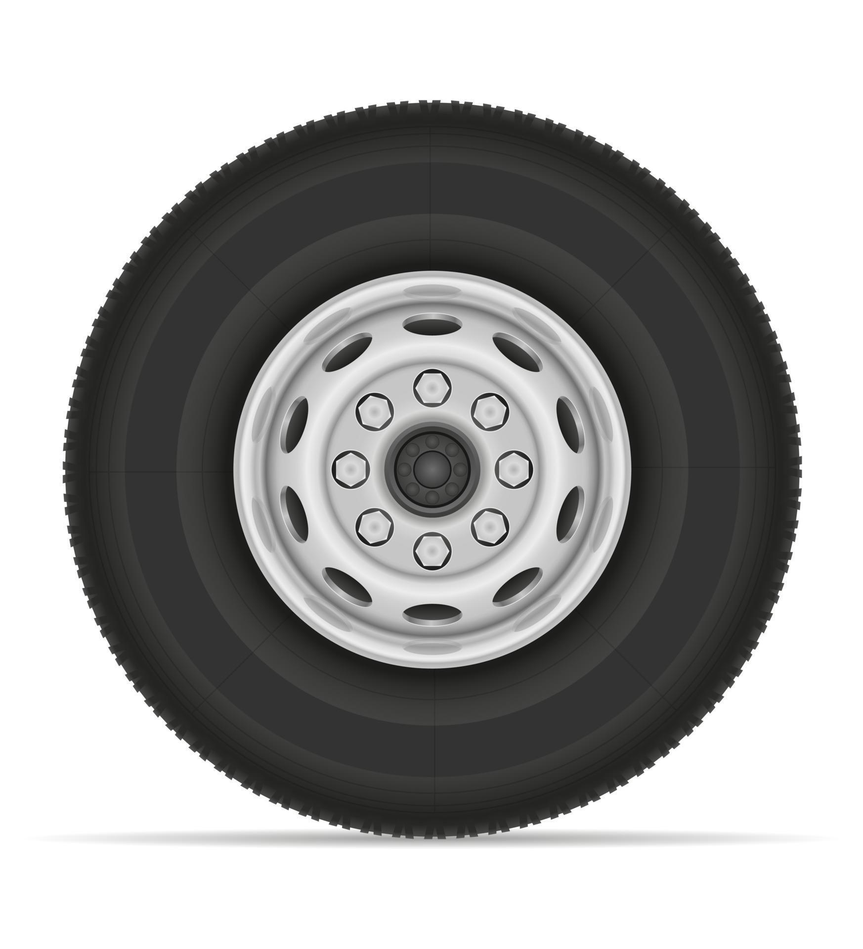 bus or truck wheel stock vector illustration isolated on white