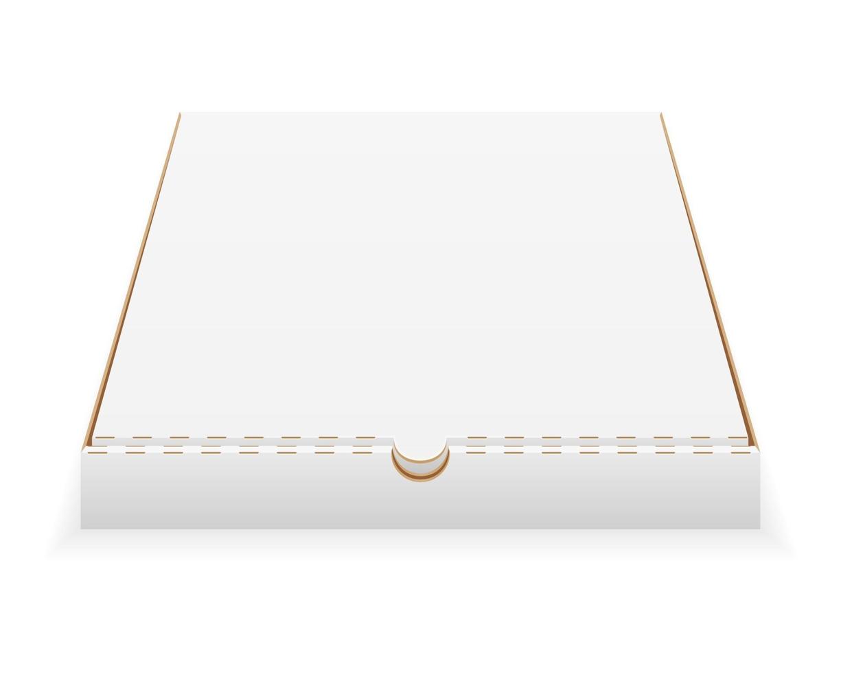 cardboard pizza box empty template stock vector illustration isolated on white background
